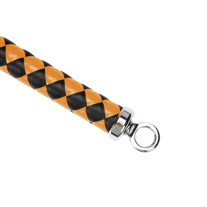 RISE - BDSM Zweep - Feather Slim Single Tail - Oranje/Zwart-Erotiekvoordeel.nl