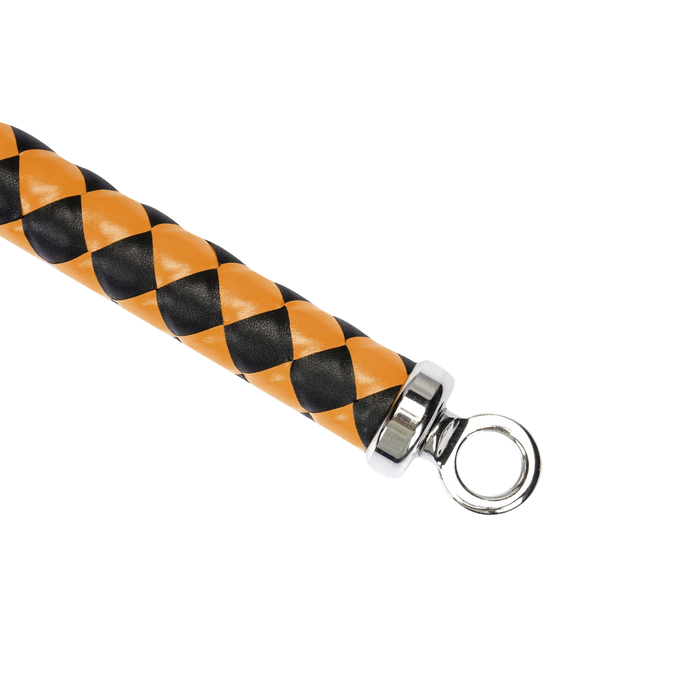 RISE - BDSM Zweep - Feather Slim Single Tail - Oranje/Zwart-Erotiekvoordeel.nl