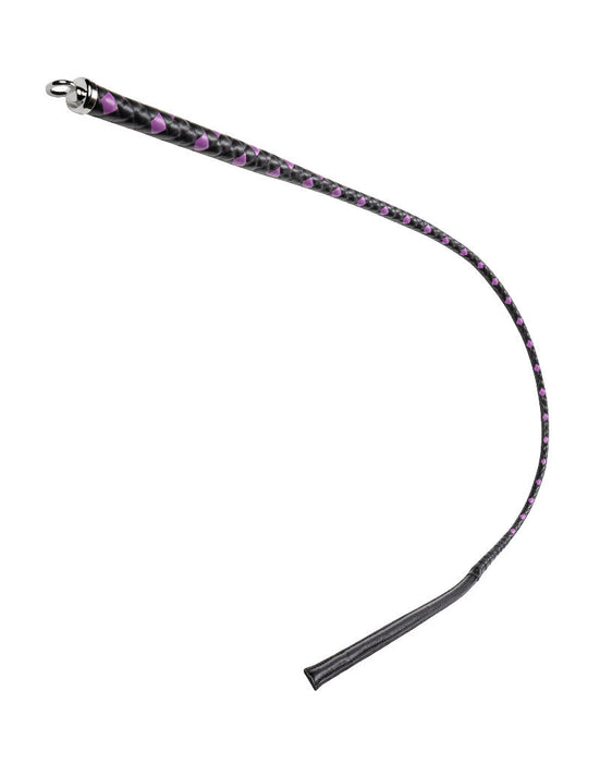 RISE - BDSM Zweep - Feather Slim Single Tail - Zwart/Paars-Erotiekvoordeel.nl