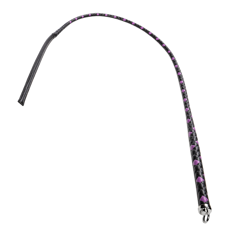 RISE - BDSM Zweep - Feather Slim Single Tail - Zwart/Paars-Erotiekvoordeel.nl