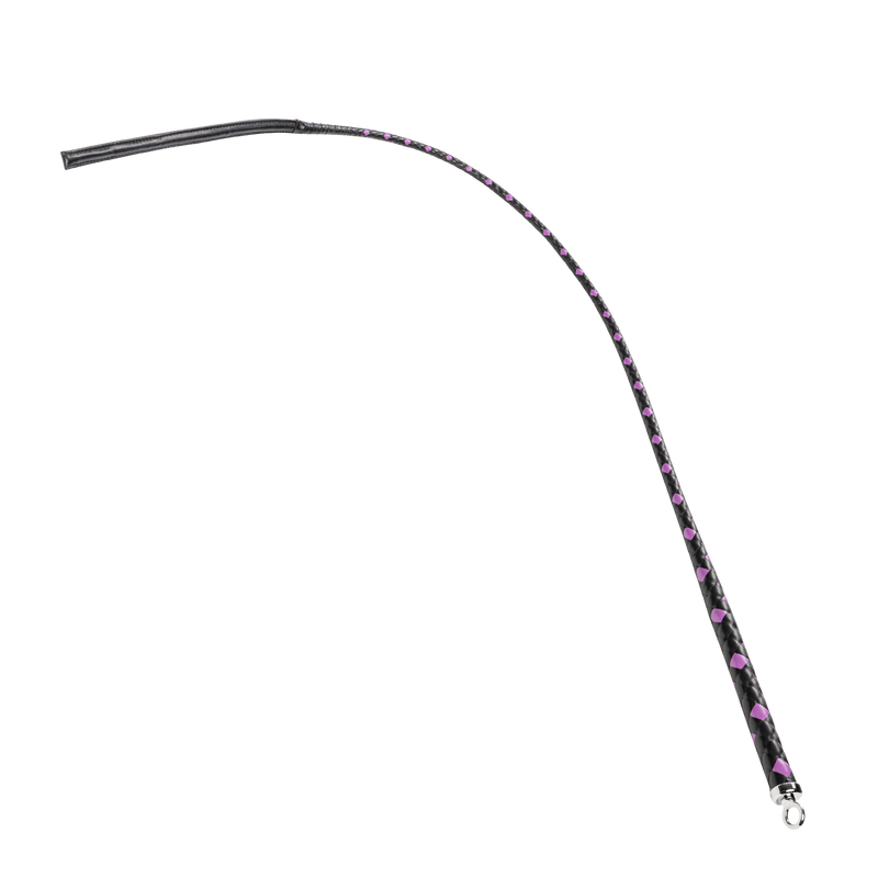 RISE - BDSM Zweep - Feather Slim Single Tail - Zwart/Paars-Erotiekvoordeel.nl