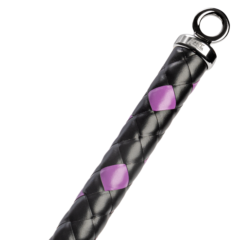 RISE - BDSM Zweep - Feather Slim Single Tail - Zwart/Paars-Erotiekvoordeel.nl