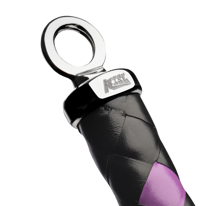 RISE - BDSM Zweep - Feather Slim Single Tail - Zwart/Paars-Erotiekvoordeel.nl