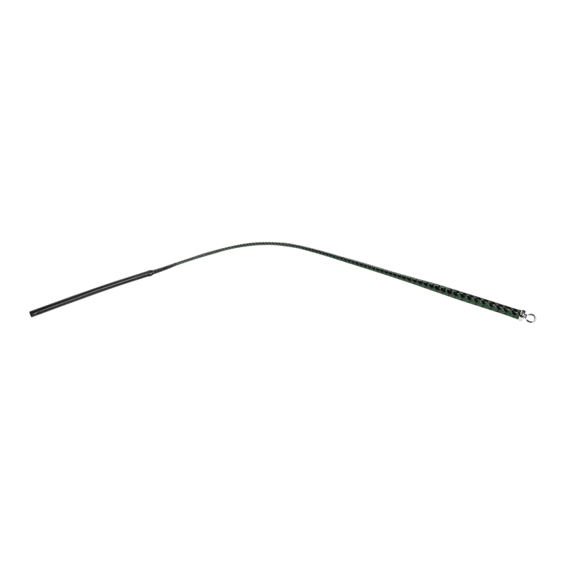 RISE - BDSM Zweep - Feather Slim Single Tail - Zwart/Groen-Erotiekvoordeel.nl