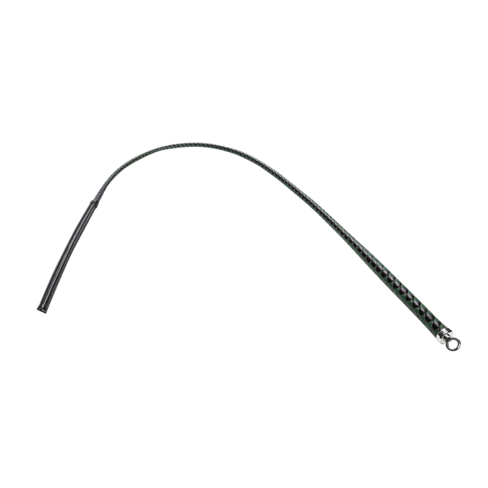 RISE - BDSM Zweep - Feather Slim Single Tail - Zwart/Groen-Erotiekvoordeel.nl