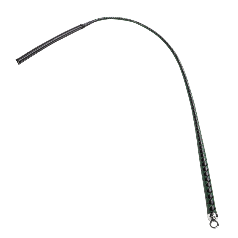 RISE - BDSM Zweep - Feather Slim Single Tail - Zwart/Groen-Erotiekvoordeel.nl