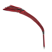 RISE - Cat O' Nine BDSM Zweep - Heavy - Zwart/Rood-Erotiekvoordeel.nl