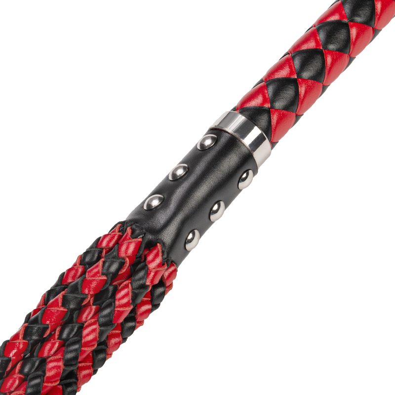 RISE - Cat O' Nine BDSM Zweep - Heavy - Zwart/Rood-Erotiekvoordeel.nl