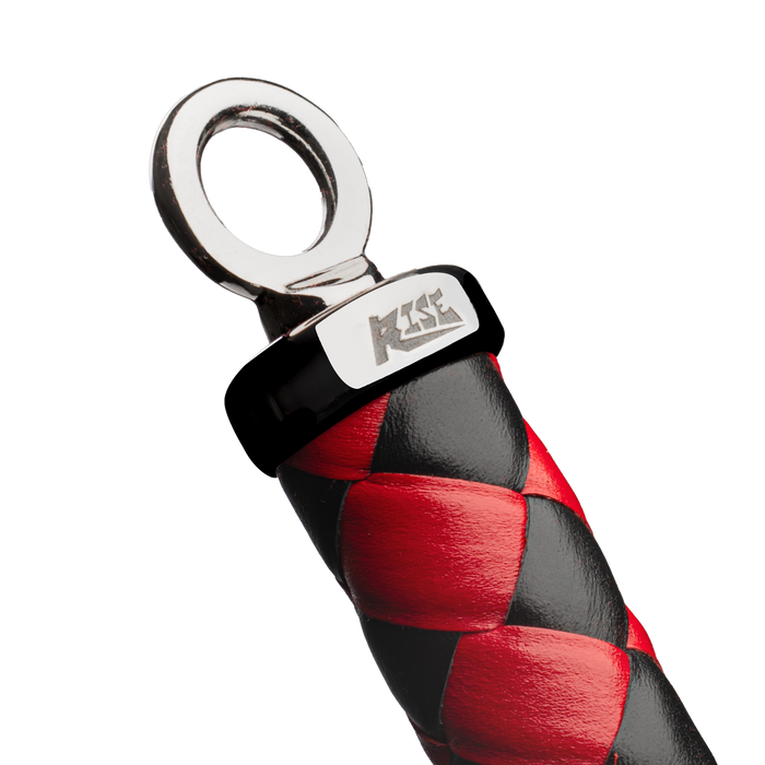 RISE - Cat O' Nine BDSM Zweep - Heavy - Zwart/Rood-Erotiekvoordeel.nl