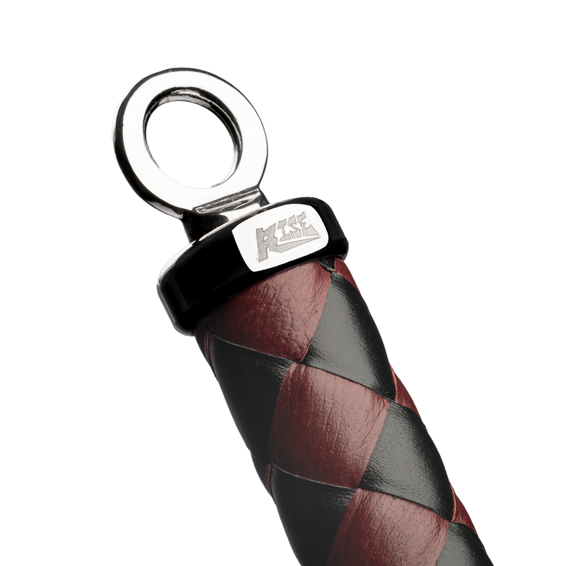 RISE - Cat O' Nine BDSM Zweep - Heavy - Zwart/Wijnrood-Erotiekvoordeel.nl