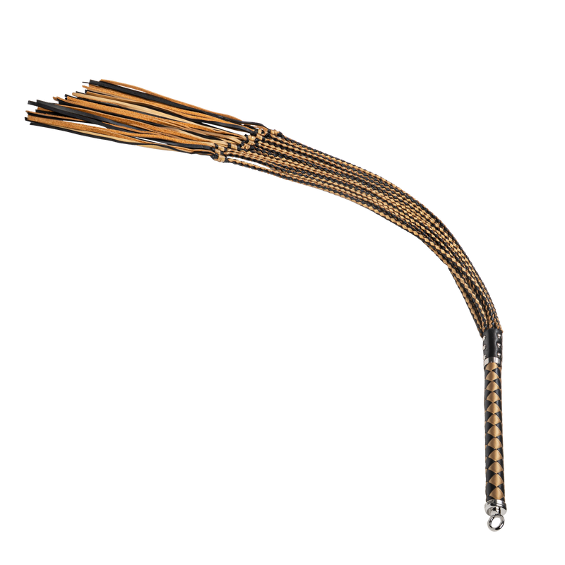 RISE - Cat O' Nine BDSM Zweep - Regular - Zwart/Goud-Erotiekvoordeel.nl