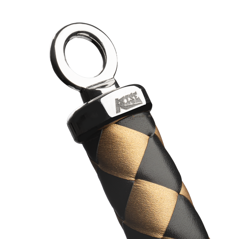 RISE - Cat O' Nine BDSM Zweep - Regular - Zwart/Goud-Erotiekvoordeel.nl