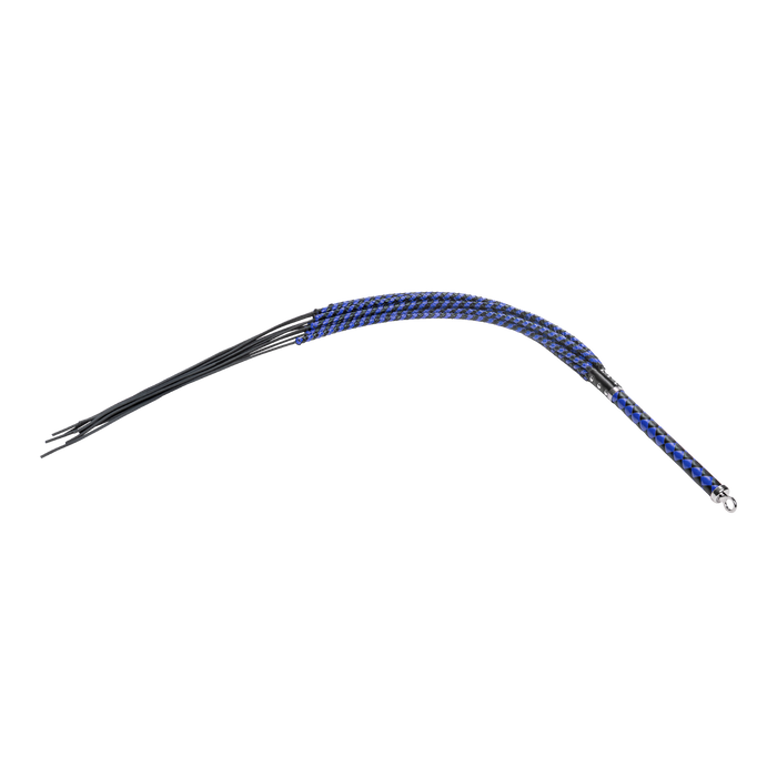 RISE - Cat O' Nine BDSM Zweep - Extra Heavy - Zwart/Blauw-Erotiekvoordeel.nl