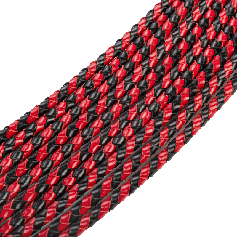 RISE - Cat O' Nine BDSM Zweep - Extra Heavy - Zwart/Rood-Erotiekvoordeel.nl