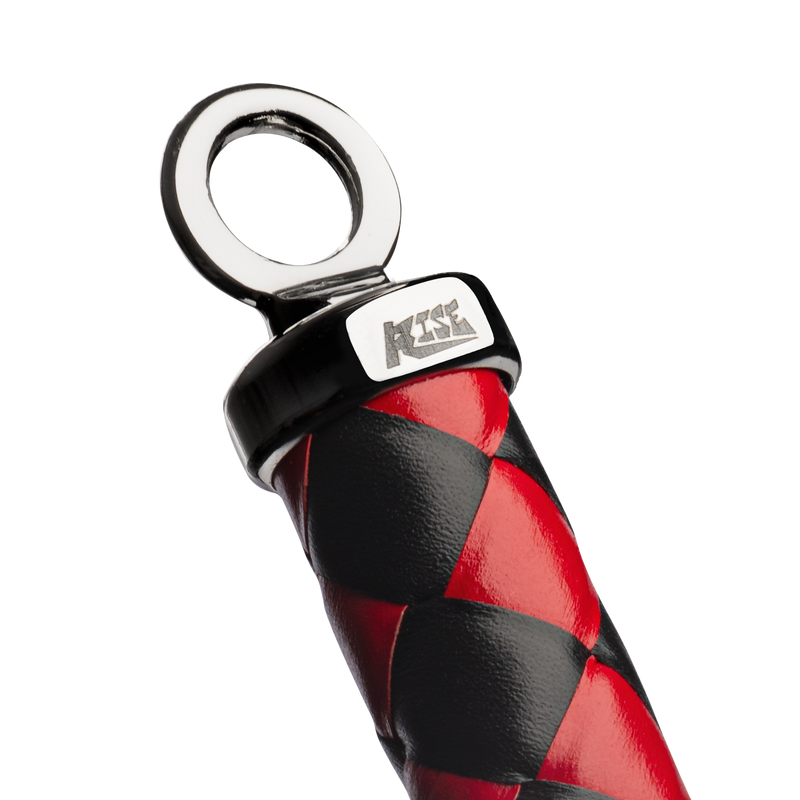 RISE - Cat O' Nine BDSM Zweep - Extra Heavy - Zwart/Rood-Erotiekvoordeel.nl