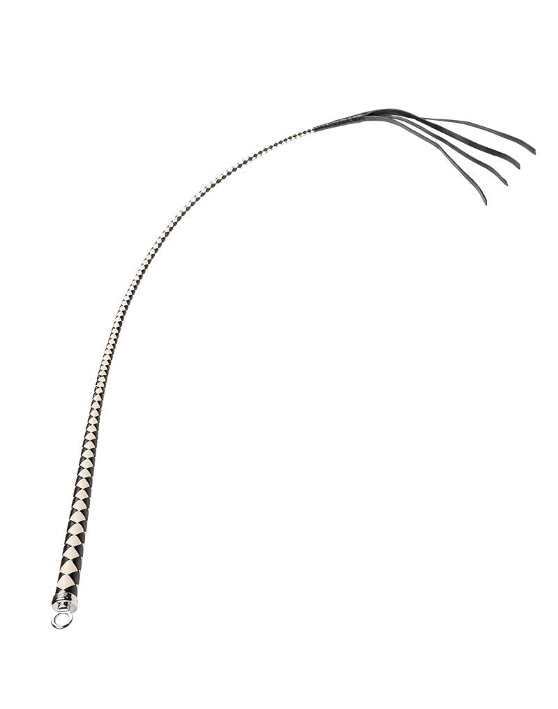 RISE - Japanse Bull Whip - 120 cm - Zwart/Wit-Erotiekvoordeel.nl