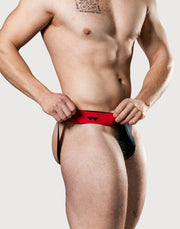 MM - REV2 - Reversible Jockstrap - Herenslip - Tailleband 5 cm - Zwart/Rood-Erotiekvoordeel.nl