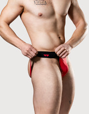 MM - REV2 - Reversible Jockstrap - Herenslip - Tailleband 5 cm - Zwart/Rood-Erotiekvoordeel.nl