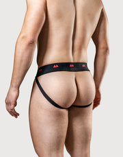 MM - REV2 - Reversible Jockstrap - Herenslip - Tailleband 5 cm - Zwart/Rood-Erotiekvoordeel.nl