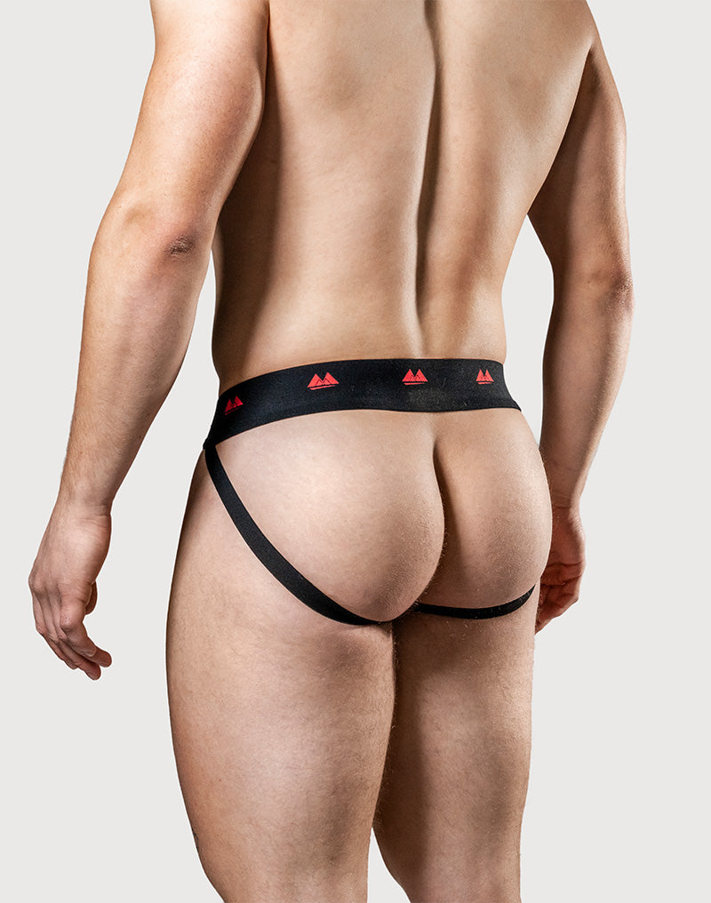 MM - REV2 - Reversible Jockstrap - Herenslip - Tailleband 5 cm - Zwart/Rood-Erotiekvoordeel.nl
