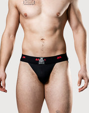 MM - REV2 - Reversible Jockstrap - Herenslip - Tailleband 5 cm - Zwart/Rood-Erotiekvoordeel.nl