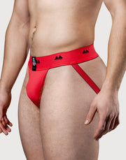 MM - REV2 - Reversible Jockstrap - Herenslip - Tailleband 5 cm - Zwart/Rood-Erotiekvoordeel.nl