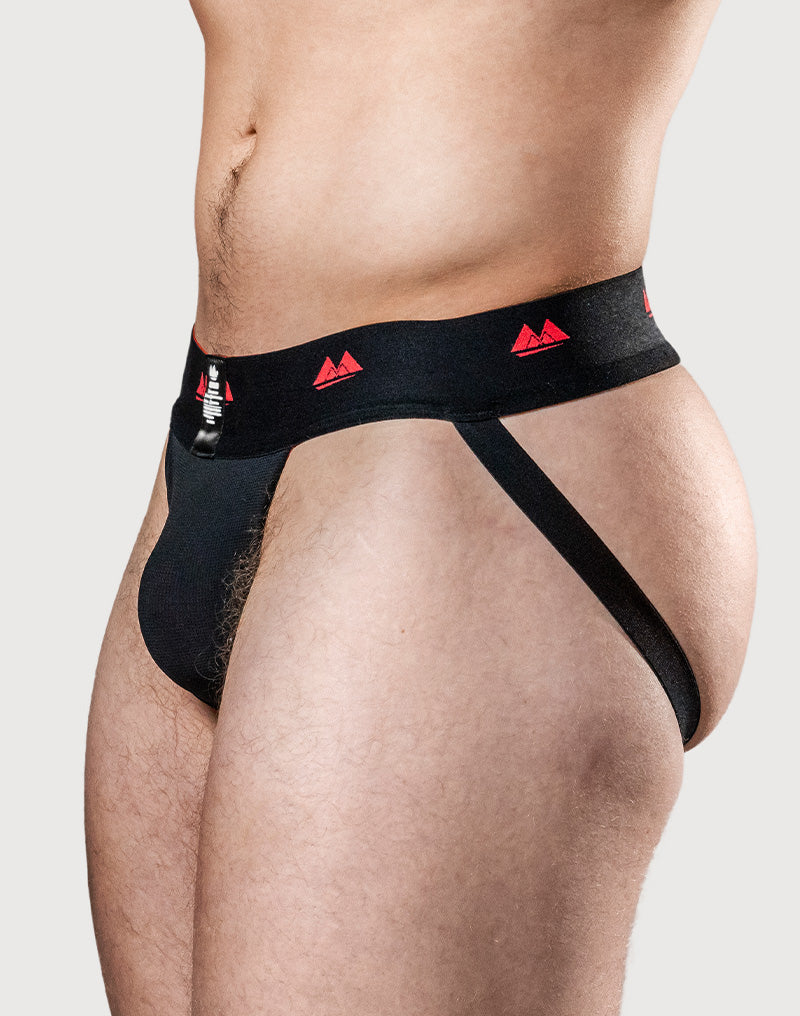 MM - REV2 - Reversible Jockstrap - Herenslip - Tailleband 5 cm - Zwart/Rood-Erotiekvoordeel.nl