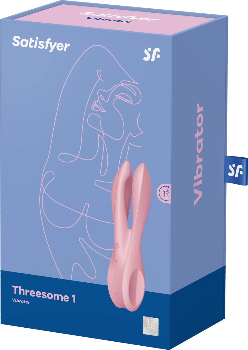 Satisfyer - Threesome 2 - Multifunctionele Vibrator Met 3 Voelsprieten - Zwart-Erotiekvoordeel.nl