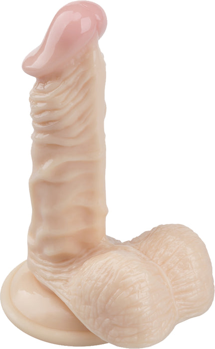 Being Fetish - PVC Dildo met Balzak en Zuignap - 16,5 cm - Lichte Huidskleur-Erotiekvoordeel.nl