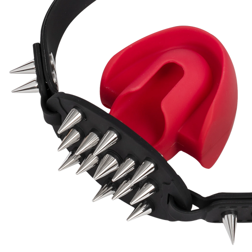 Rimba Mondknevel met Bit en Studs — Zwart/Rood-Erotiekvoordeel.nl