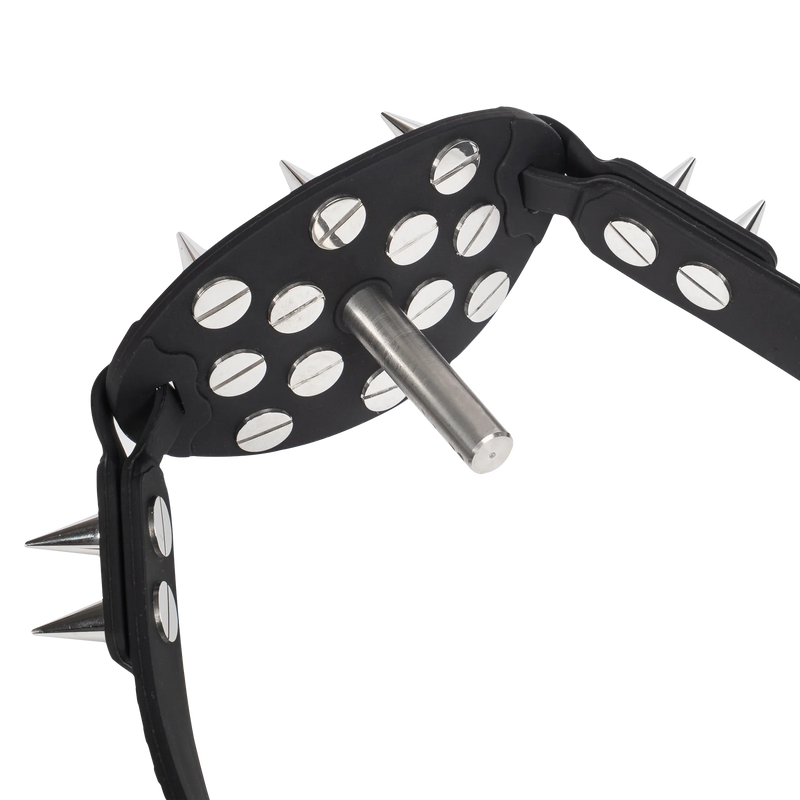 Rimba Mondknevel met Bit en Studs — Zwart/Rood-Erotiekvoordeel.nl
