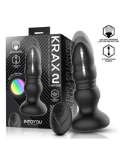 IY - Krax - Buttplug met Vibratie en Stootbeweging - Met LED-licht - Zwart-Erotiekvoordeel.nl