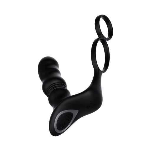 IY - Womp - Stotende en Vibrerende Prostaatmassager met Afstandsbediening - Zwart-Erotiekvoordeel.nl