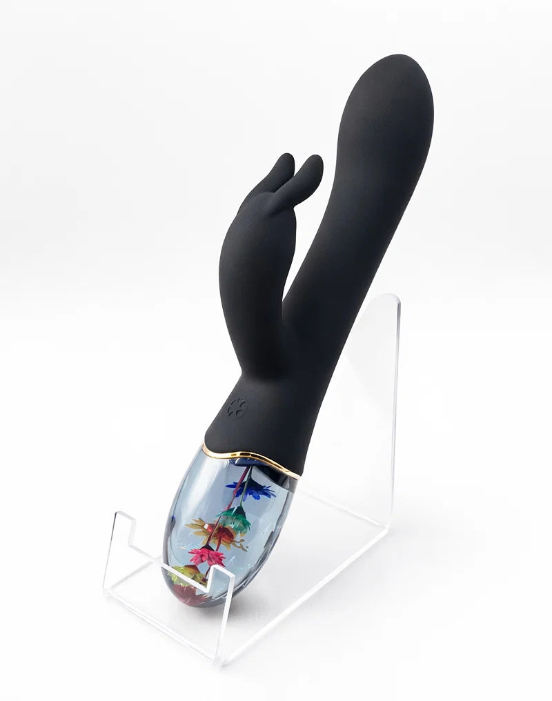Loviss Flora Garden Rabbit Vibrator – Zwart-Erotiekvoordeel.nl