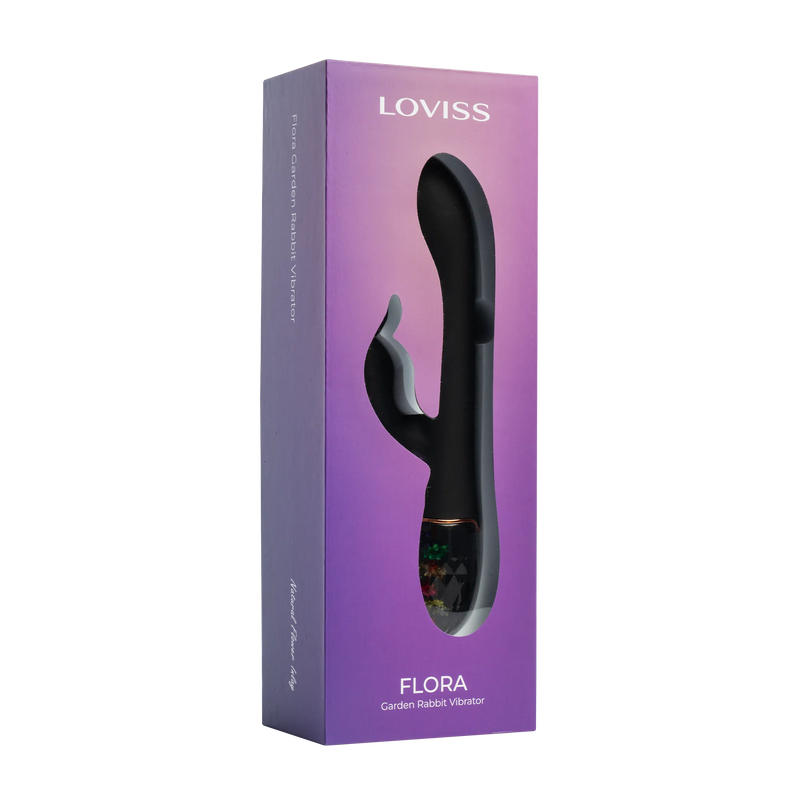 Loviss Flora Garden Rabbit Vibrator – Zwart-Erotiekvoordeel.nl