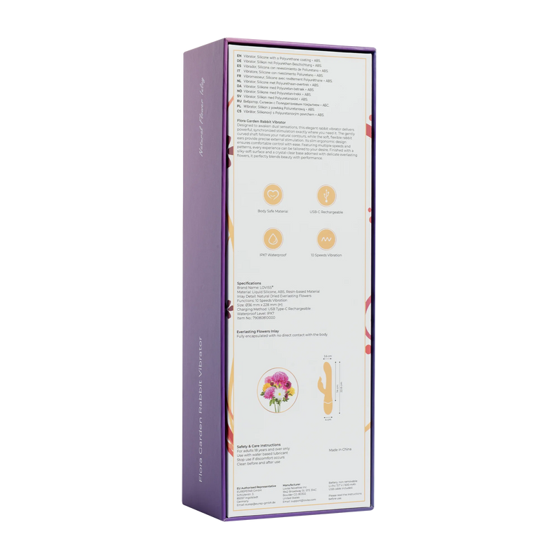 Loviss Flora Garden Rabbit Vibrator – Zwart-Erotiekvoordeel.nl
