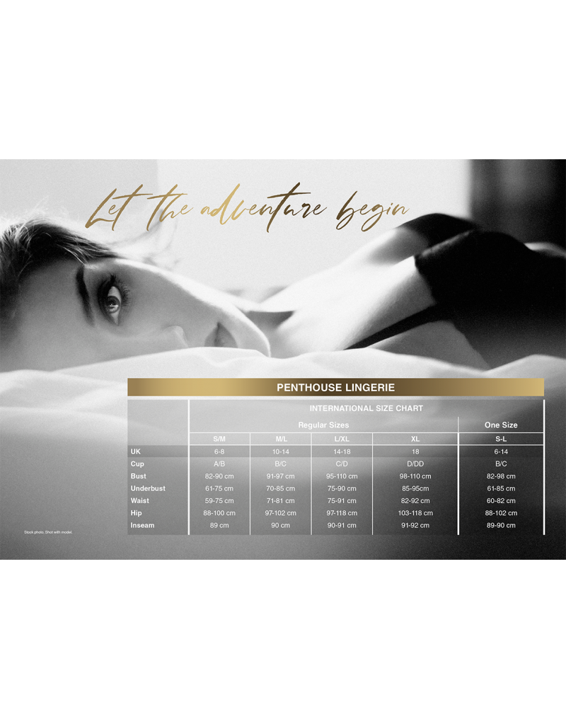 Penthouse - Catsuit Dark Wish - Zwart-Erotiekvoordeel.nl