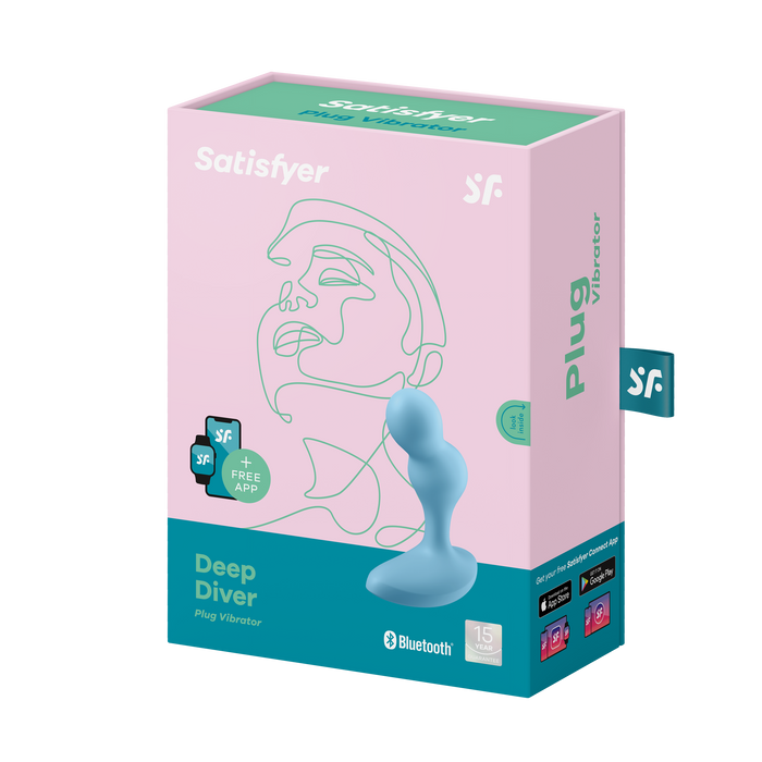 Satisfyer - Deep Diver - Vibrerende Buttplug - Met App Control - Lichtblauw-Erotiekvoordeel.nl