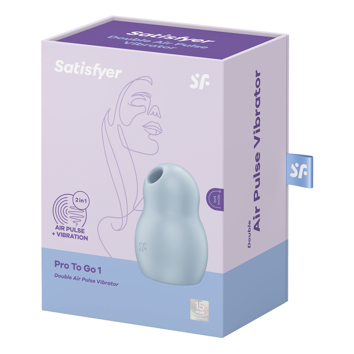 Satisfyer Pro To Go 1 - Luchtdruk Vibrator - Vibrator voor op Reis - Lichtblauw-Erotiekvoordeel.nl