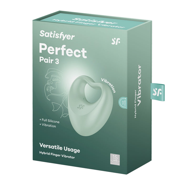 Satisfyer - Perfect Pair 3 - Hybride Vinger Vibrator en Cockring - Mintgroen-Erotiekvoordeel.nl