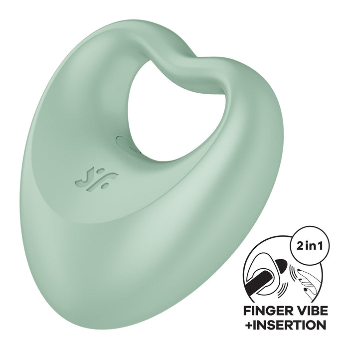 Satisfyer - Perfect Pair 3 - Hybride Vinger Vibrator en Cockring - Mintgroen-Erotiekvoordeel.nl