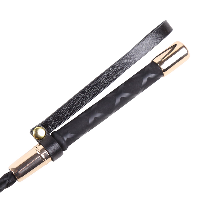 Smart Moves - Kort Paardrijzweepje - 29 cm - Zwart/Goud-Erotiekvoordeel.nl