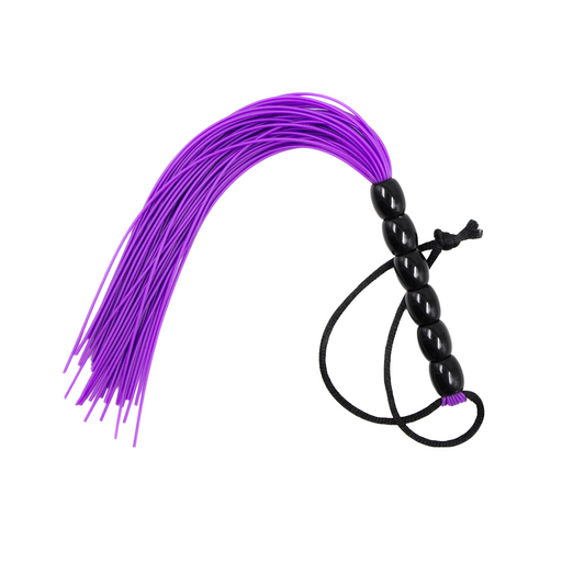 Smart Moves - Mini Flogger - Siliconen Strengen - Kralen Handvat - 21 cm - Paars-Erotiekvoordeel.nl