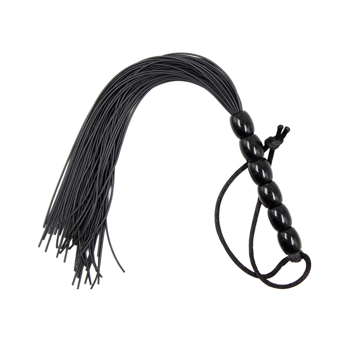 Smart Moves - Mini Flogger - Siliconen Strengen - Kralen Handvat - 21 cm - Zwart-Erotiekvoordeel.nl