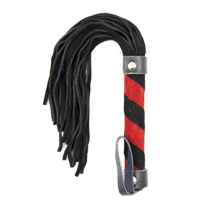 Smart Moves - Korte Suede Flogger - 24 cm - Zwart/Rood-Erotiekvoordeel.nl
