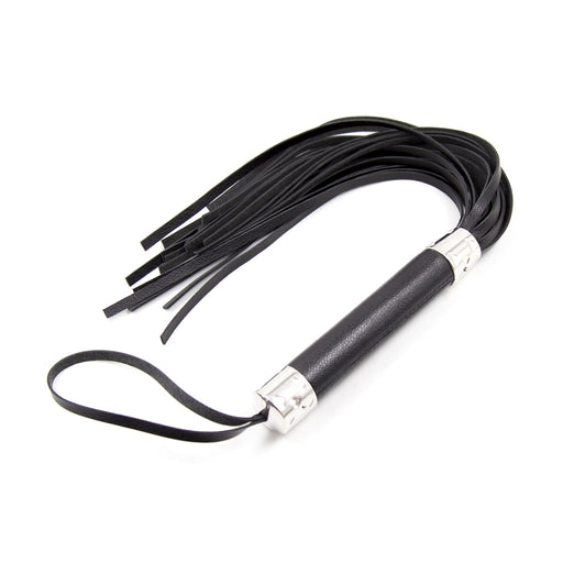 Smart Moves - Flogger - Glad Handvat - 50 cm - Zwart/Zilver-Erotiekvoordeel.nl