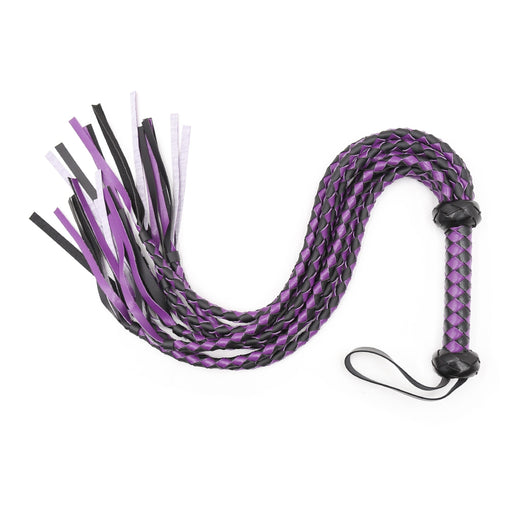 Smart Moves - Gevlochten Flogger - Cat O Nine - 73 cm - Zwart/Paars-Erotiekvoordeel.nl