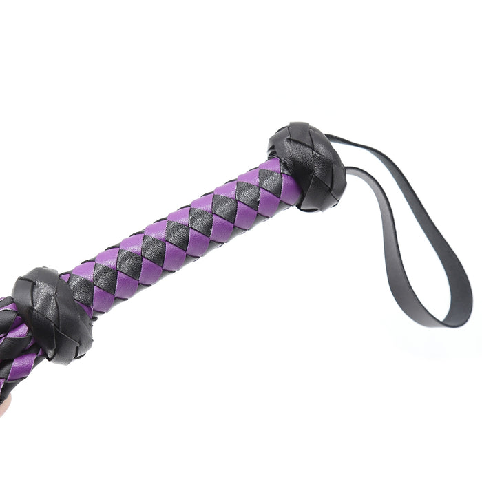 Smart Moves - Gevlochten Flogger - Cat O Nine - 73 cm - Zwart/Paars-Erotiekvoordeel.nl