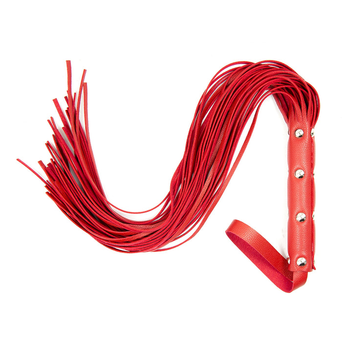 Smart Moves - Stud Flogger - PU Leer - 63 cm - Rood-Erotiekvoordeel.nl
