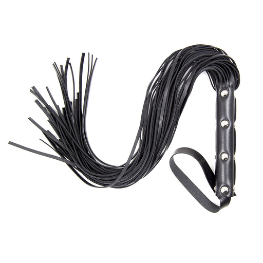 Smart Moves - Stud Flogger - PU Leer - 63 cm - Zwart-Erotiekvoordeel.nl